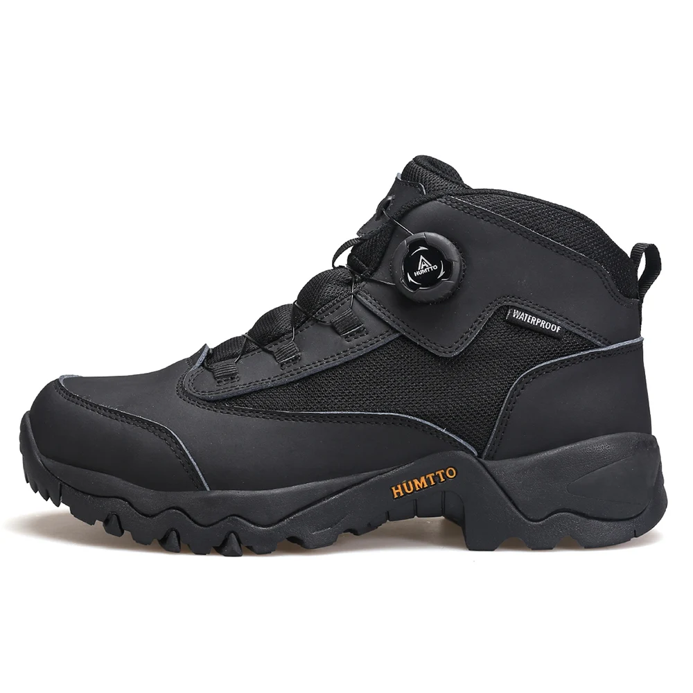 HUMTTO Waterproor Leather Men Boots Winter Platform Ankle Boots for Male Black Men\'s Sneakers Luxury Designer Work Safety Shoes