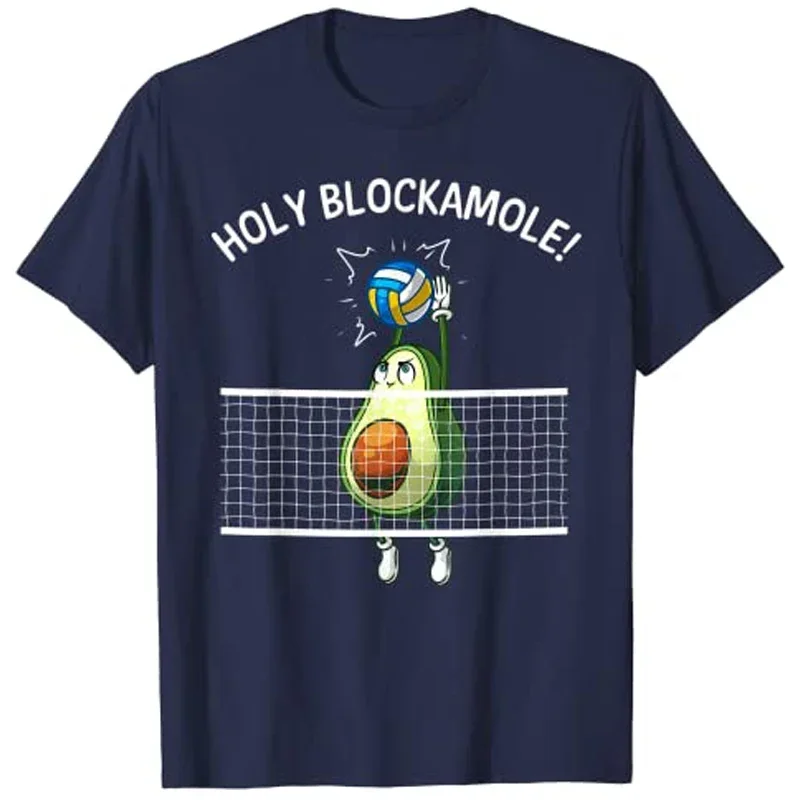 Funny Volleyball for Man Holy Guacamole Player Blocker Tee Tops Cuter Avocado T Shirt graphic harajuku oversized men clothing