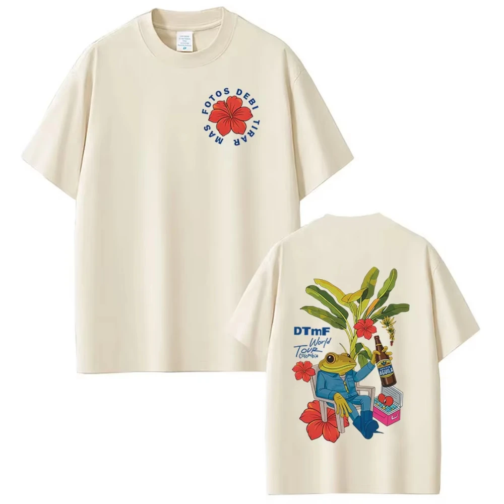 Rapper Bad Bunny T-Shirt Debi Tirar Mas Fotos DTMF World Tour T-Shirts Herren Damen Mode Vintage Hip Hop Herren T-Shirt Streetwear