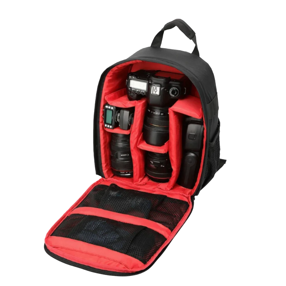 Durable Nylon Camera Backpacks Red Outdoor Grade DSLR Camera Backpack Waterproof Digital Camera Backpack Outdoor Travel