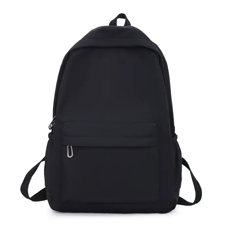Women Schoolbag Waterproof Large Capacity School Backpack Simple Zipper Solid Color Girl Casual School Bag Student Backpack