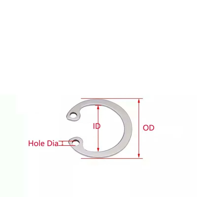 304 Stainless Steel Internal C-Shaped Snap Ring（Hole-Type Elastic Retainer) ID 8mm 9mm 10mm 11mm 12mm 13mm 14mm 15mm 16mm ~ 75mm
