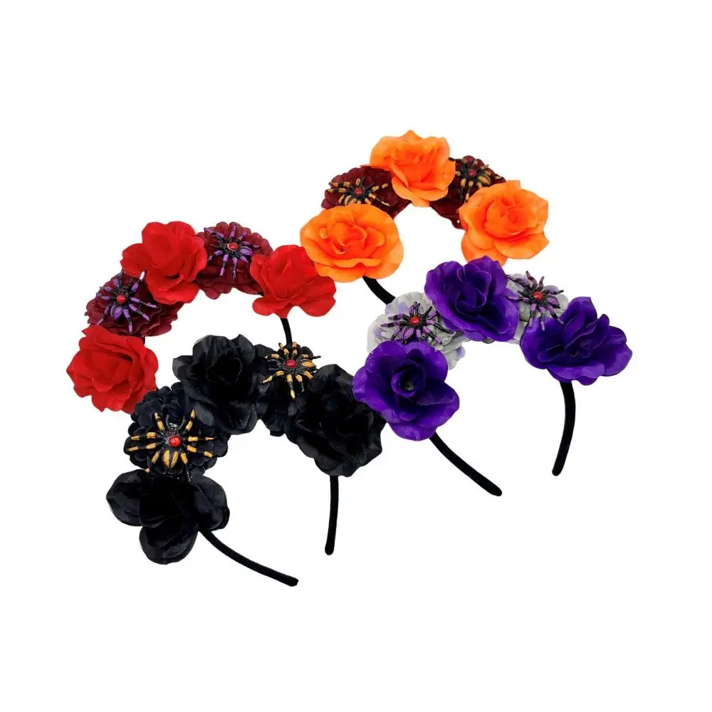 

Легкая повязка на голову с искусственной розой, удобный реалистичный аксессуар для волос на Хэллоуин, тканевый материал, повязка на голову с имитацией ткани