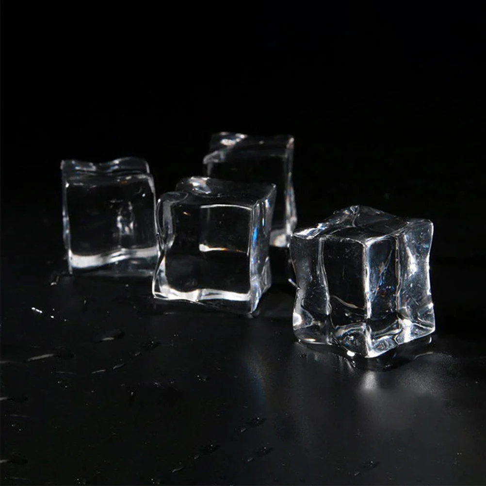 

60pcs Fake Ice Cube Props Clear Plastic Decorative Artificial Ice Cubes for Food Display Party Gifts Wedding Decorations
