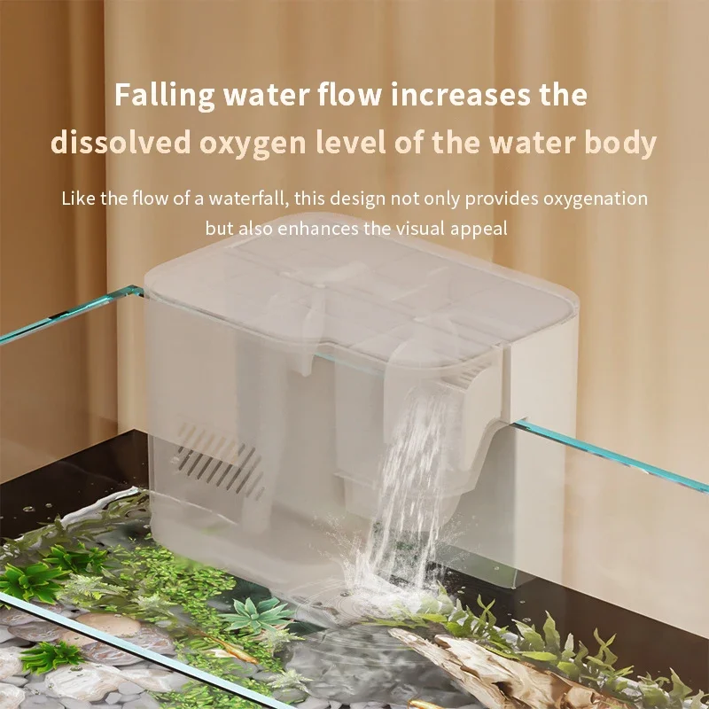 

Aquarium Fish Tank Filter Waterfall Filter Wall Mounted Water Purification Circulation Three in One Machine