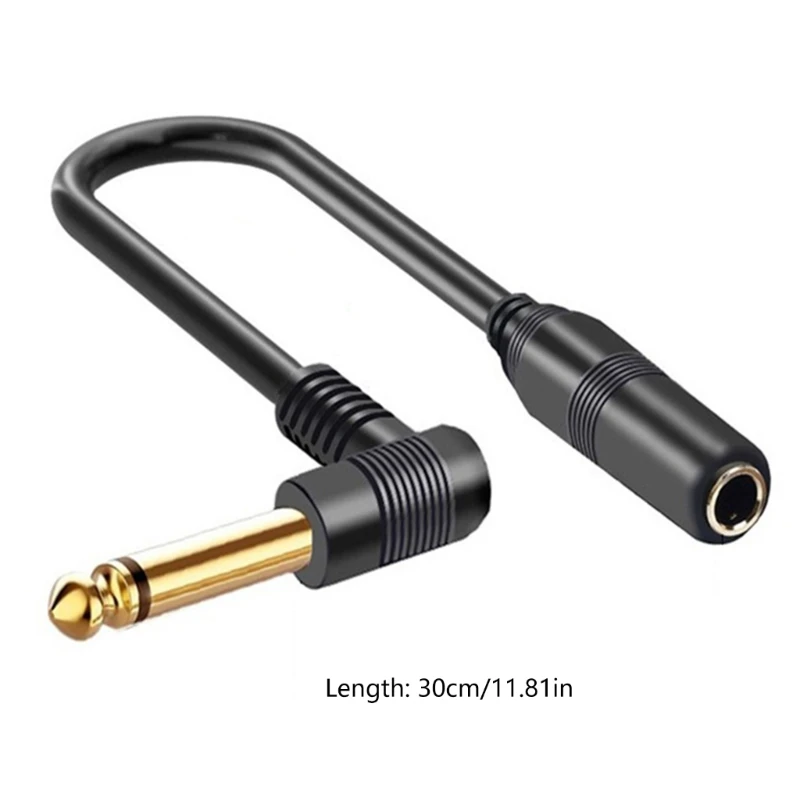 직각 90도 6.35mm 남성-여성 연장 코드 1/4인치 TS 코드 케이블 Dropship