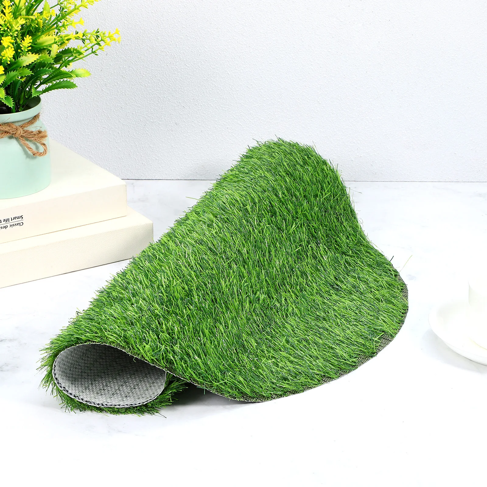 

Round Table Mat Green Pvc Grass Mat Decorative Table Runner For Dining Room Coffee Bar Hotel Office Home Decoration