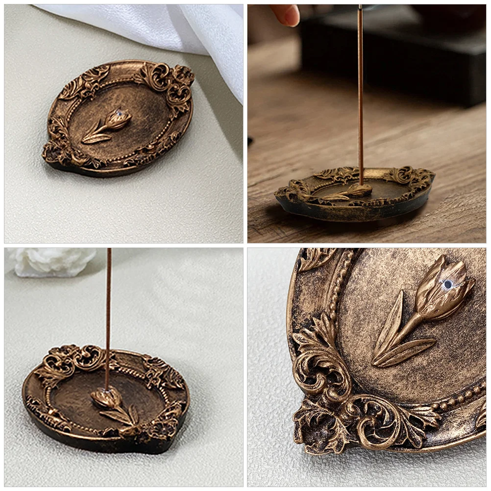 

Retro Incense Tray Holder Unique Classic Incense Stick Burner Stable Flat Bottom Table Decoration Indoor Ornament Gift