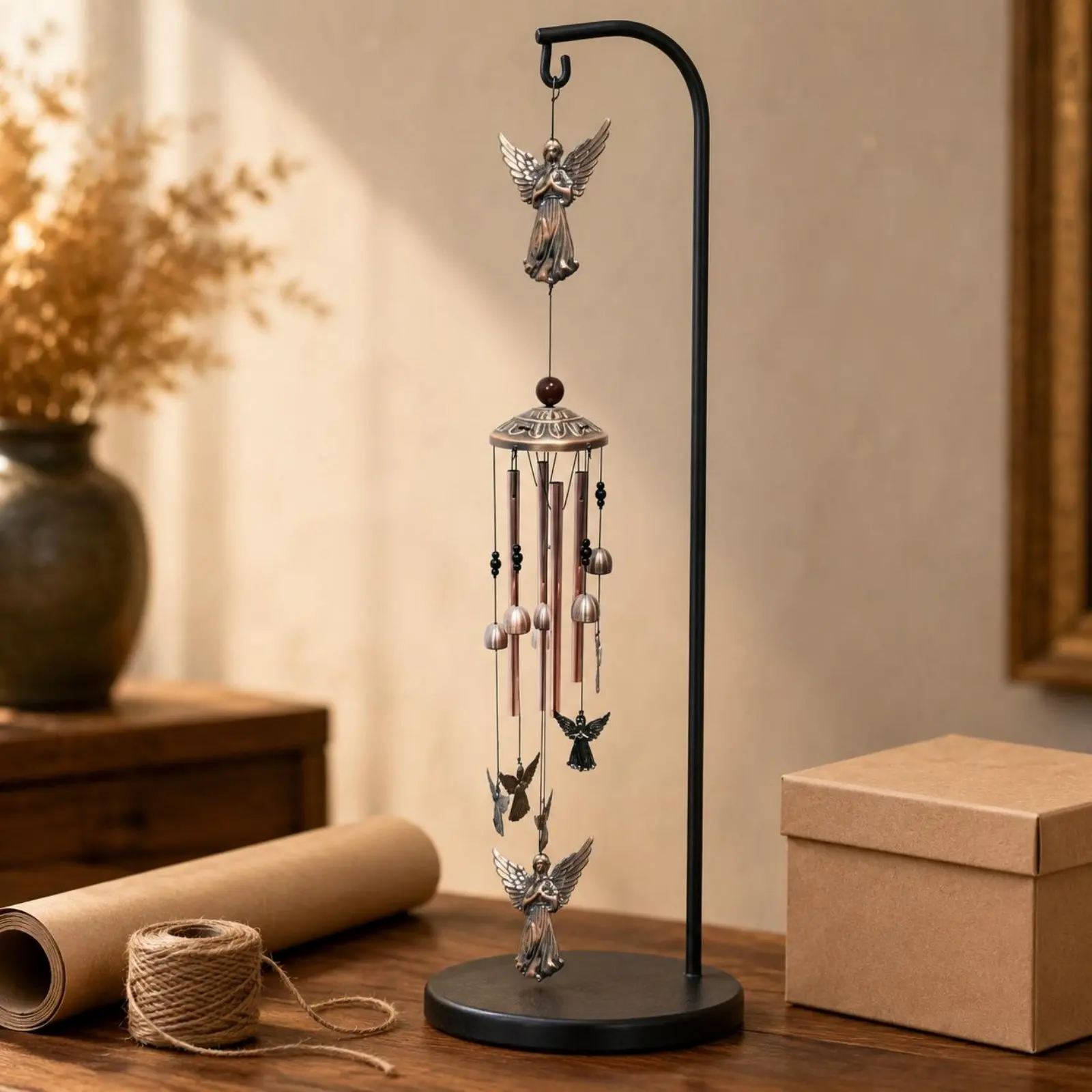 Creature Wind Chime Embossed Top Cap Metal Wind Chime Hanging Ornament Dimensional Look Garden Decor Pleasant Sound