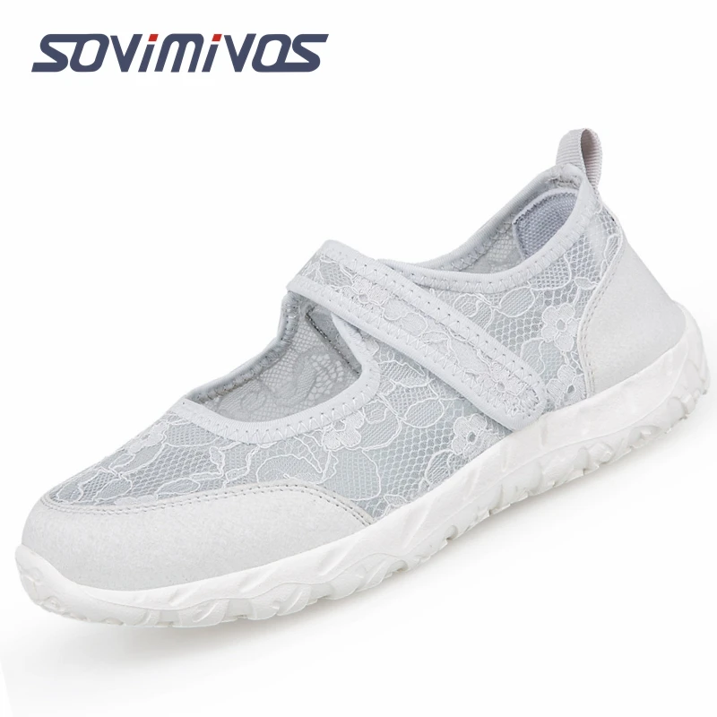 Women's Breathable Walking Shoes Ladies Fashion Mary Jane Sneakers Adjustable Working Nurse Shoes Lightweight Flats Roll