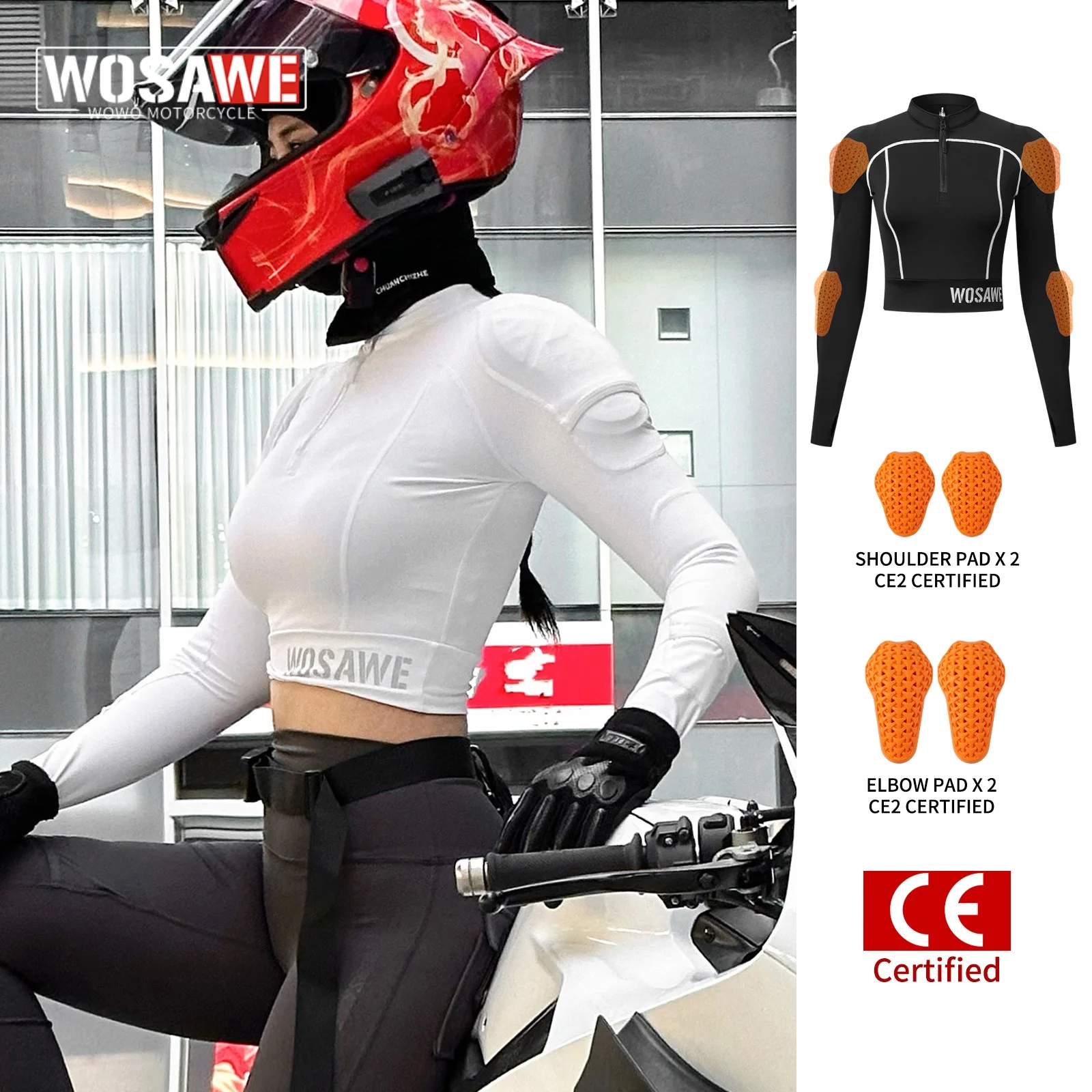 

WOSAWE Summer Motorcycle Jacket Women Body Armor CE Certified Breathable and Lightweight Motorbike Jacket Motorcycle Biker Coat