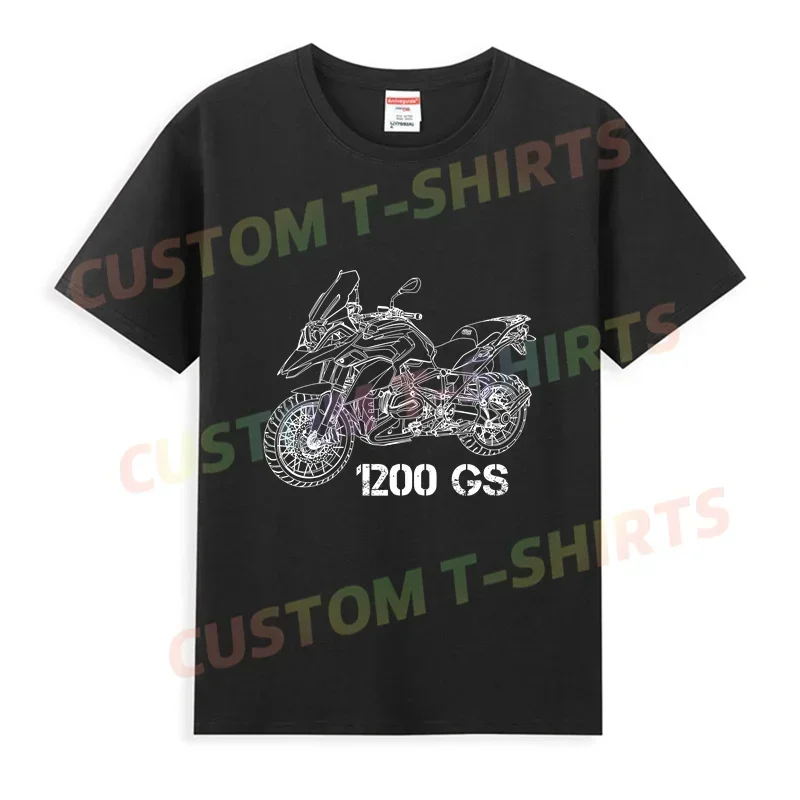 

2025 Men T Shirt Casual GS 1200 GS 1250 ADVENTURE Dark Blue Motorcycle T-shirt Graphic Oversized Comfortable Streetwear S-3XL