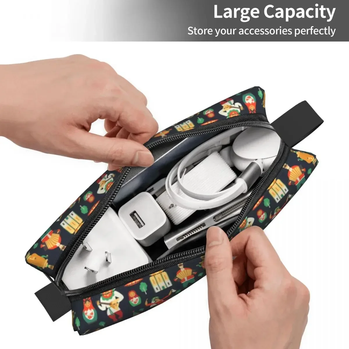 Travel Russian Matryoshka Dall Toiletry Bag Cute Babushka Pattern Cosmetic Makeup Organizer Women Beauty Storage Dopp Kit Case