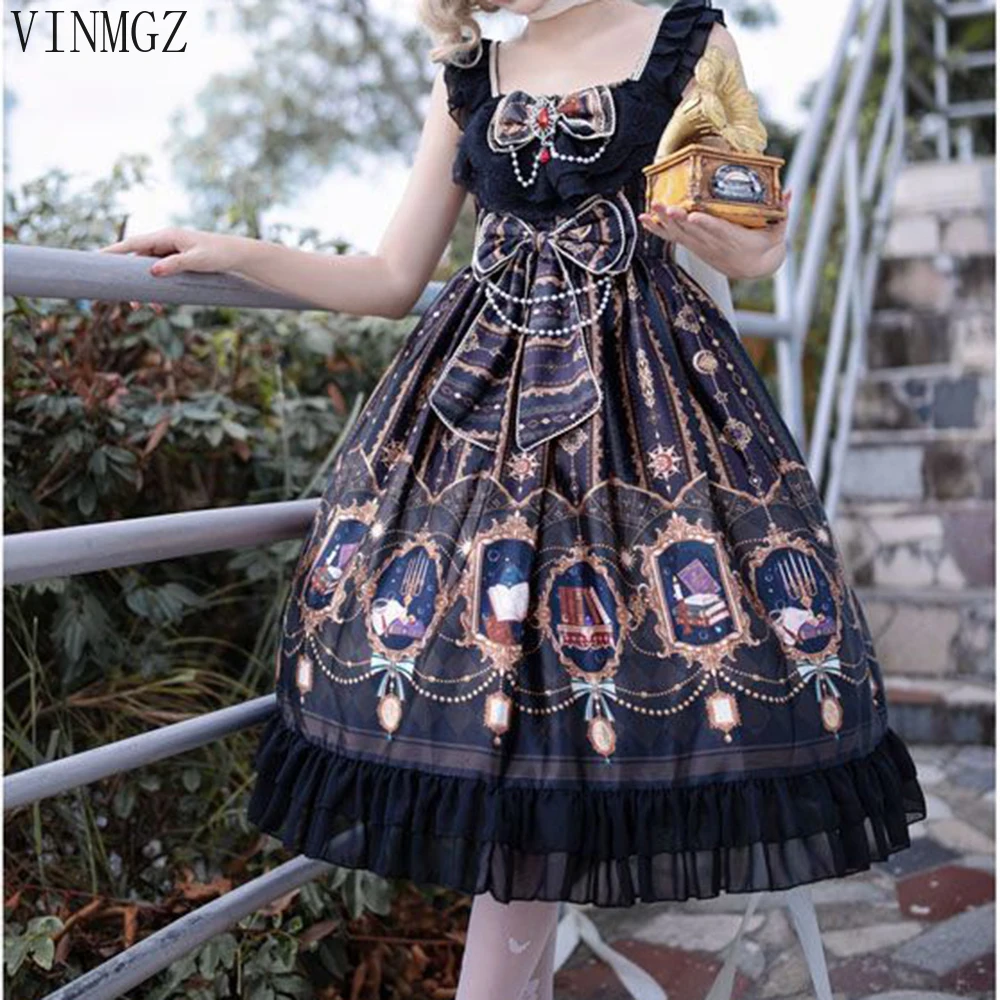 

Lolita elegant cla Lolita JSK gothic retro dress summer dress women bodycon dress Medium Strecth Slim