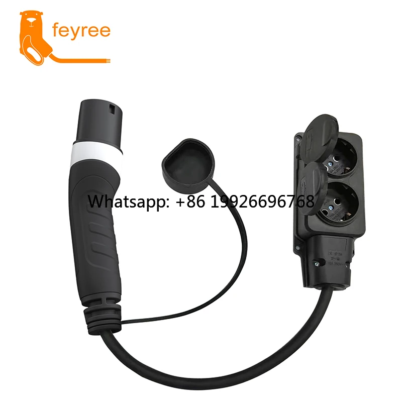 Cable de Carga Portátil Feyree Tipo 2, Enchufe de Carga para Vehículos Eléctricos, Enchufe de Carga Europeo para Estación de Carga Comercial de Vehículos Eléctricos