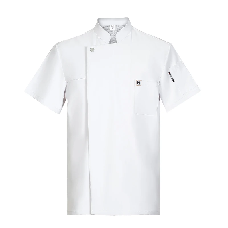 Uniforme de chef de restaurant d'été pour hommes, veste de cuisine d'hôtel imbibée, service attribuable, vêtements de travail Chamonix