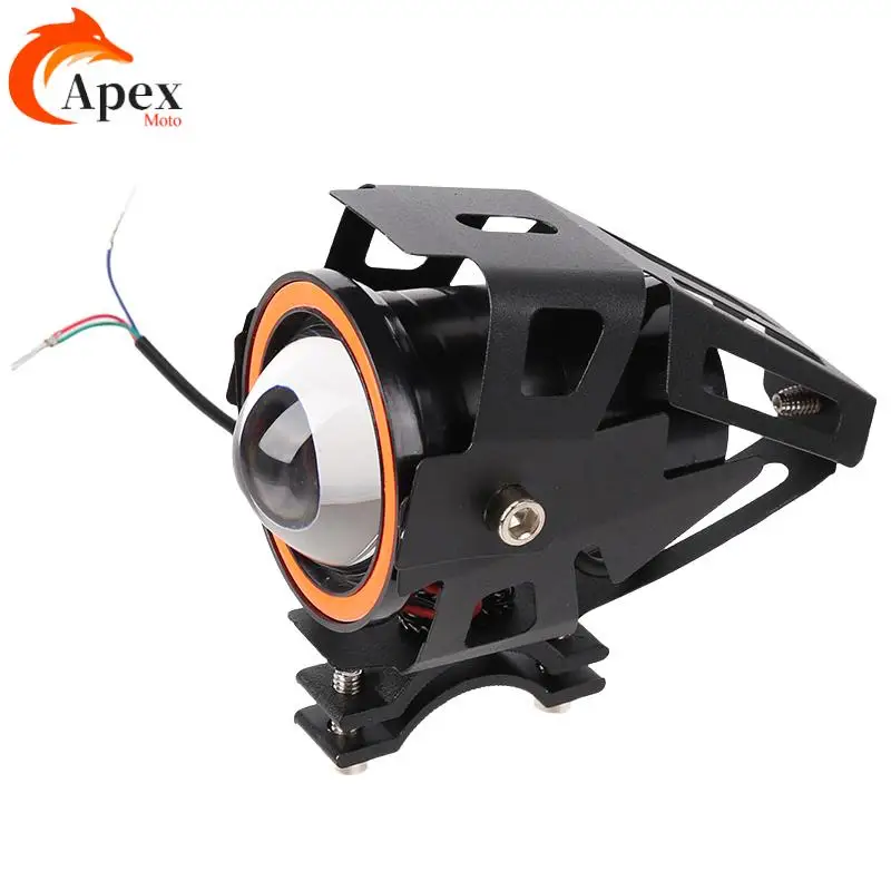 Mini U7 Headlight Motorcycle Spotlights Lens Auxiliary Foglights Lamp Angel Eyes 12V Led Additional Electric Motorcycle Lights