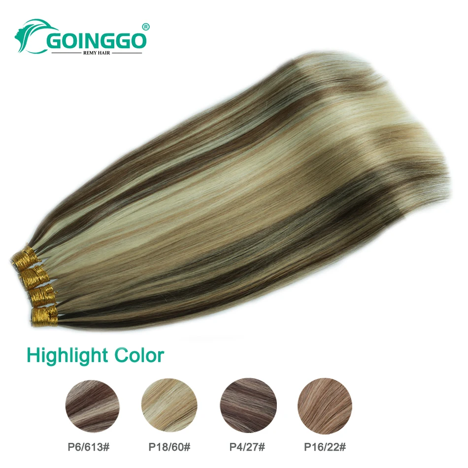 Straight I Tip Hair Extensions Natural Real Human Fusion Hair Extensions Ombre Color Balayage Medium Brown 12-26 pollici 100 pezzi