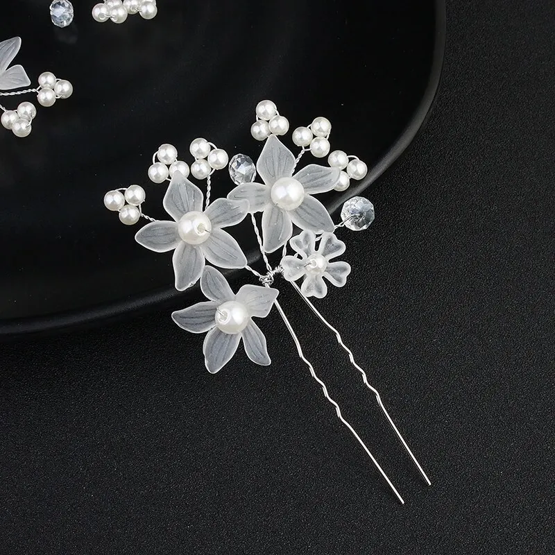 Perle U-förmige Haars pange Gabel Haarschmuck Kopf bedeckung Kopf bedeckung Geschenk Hochzeit Braut Haarschmuck Strass Haarnadeln – Detail 7