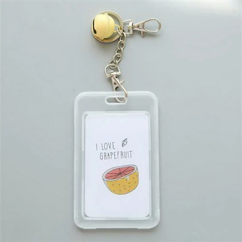 Useful Card Bag Dust-proof Mini Cartoon Meal Card ID Card Key Ring Sleeve  Hanging Design Card Cover for Daily Use