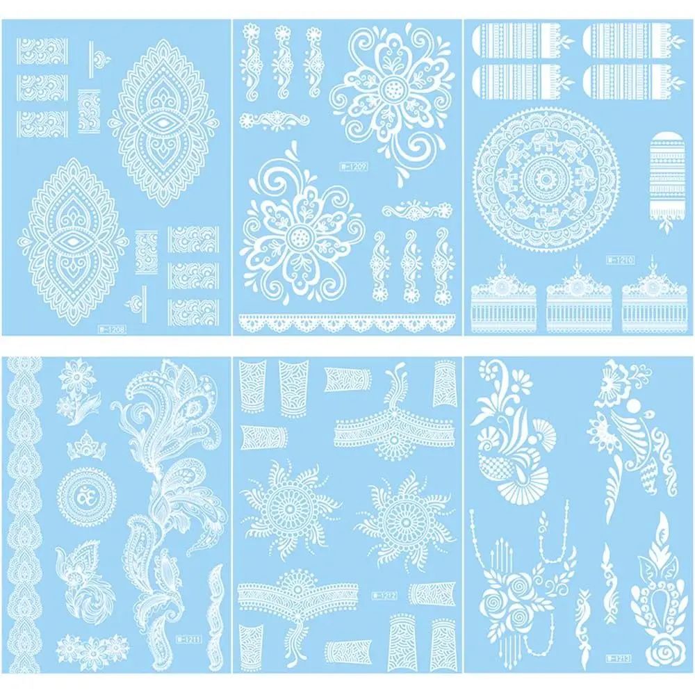 

Tool White Lace Wrist Neck Face Brownish Red Flower Fake Tattoos Lace Fake Tattoos Henna Tattoo Stickers Temporary Tattoos