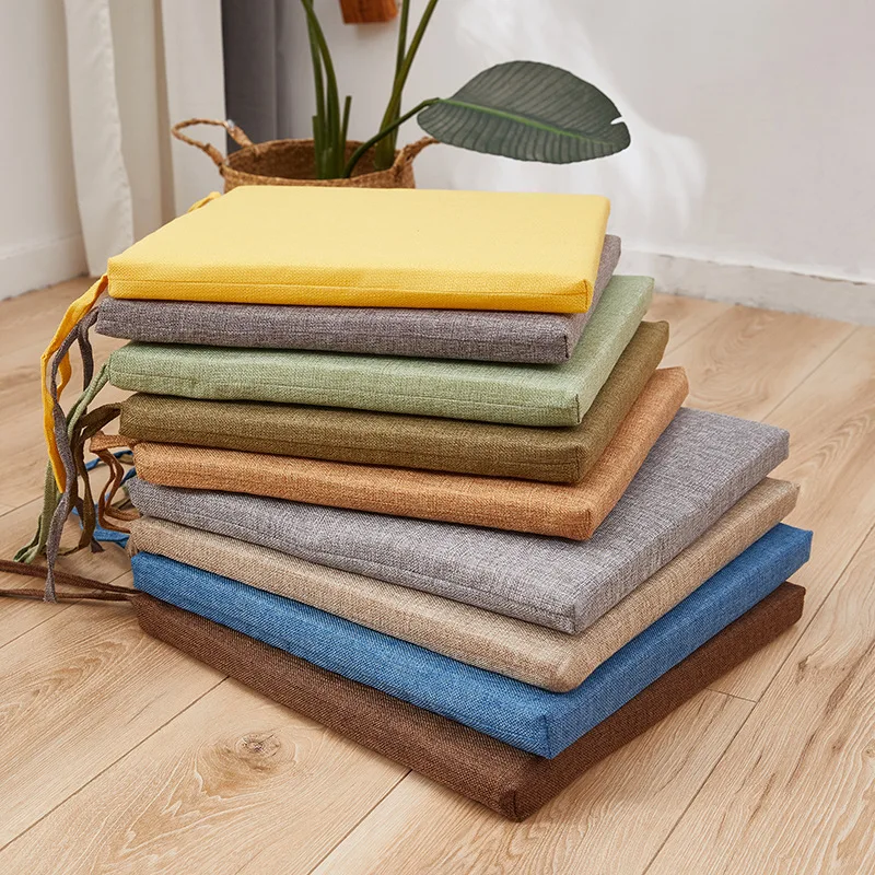 

1PC Cotton Linen Home Dining Chair Cushion Office Seat Cushion Thicken Bay Window Chair Sofa Mat 40/45cm