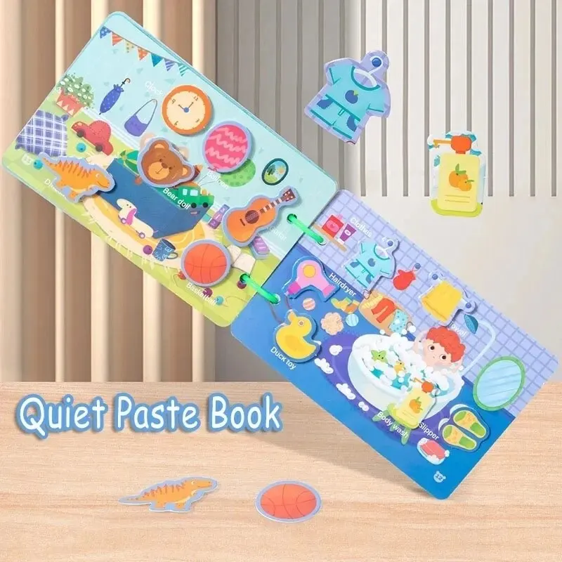 Learning Game Montessori Activity Book Paste Sticker Logical Life Ability Sorting Educational Matching Toddler For Kids Gift