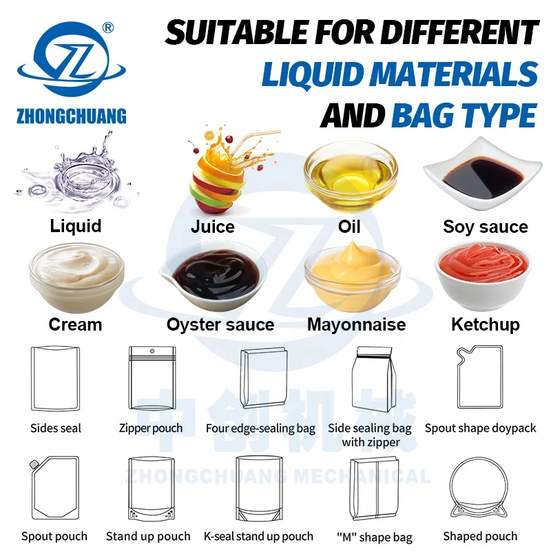 الصين التلقائي على شكل حقيبة دوي الحقيبة ملء آلات التعبئة والتغليف لزج الصابون غسل المنظفات السائلة Doypack آلة التعبئة