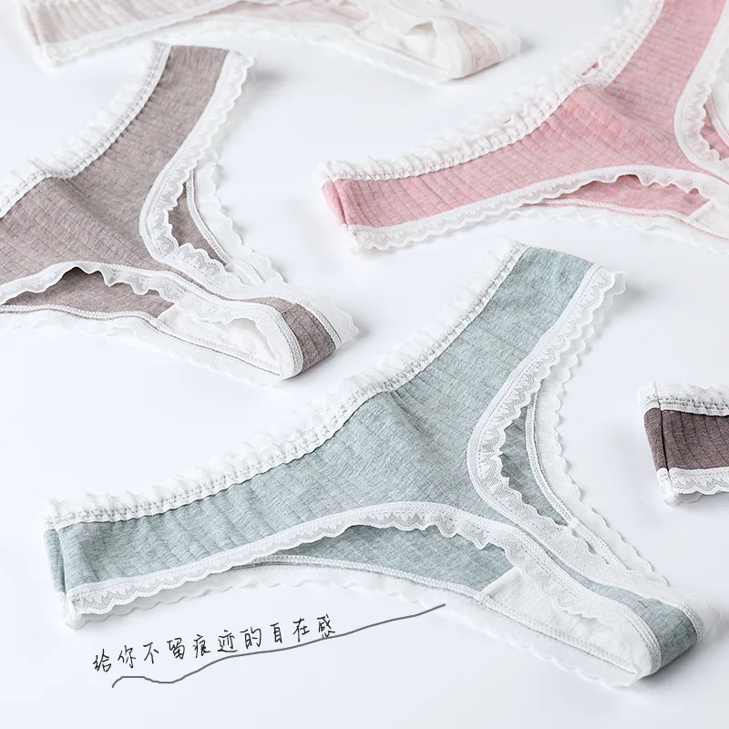 Sexy Cotton Lace Thong Women Lace Low Waist Panties Sexy Underwear Ladies Briefs Lingere Panty Underware Womens Lingerie