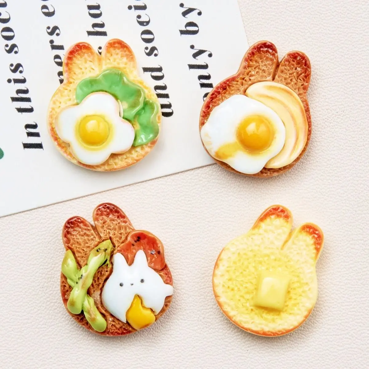 Tutu Butter Toast Handmade DIY Accessories Resin Cream Glue Hairpin Mobile Phone Case Keychain Refrigerator Sticker