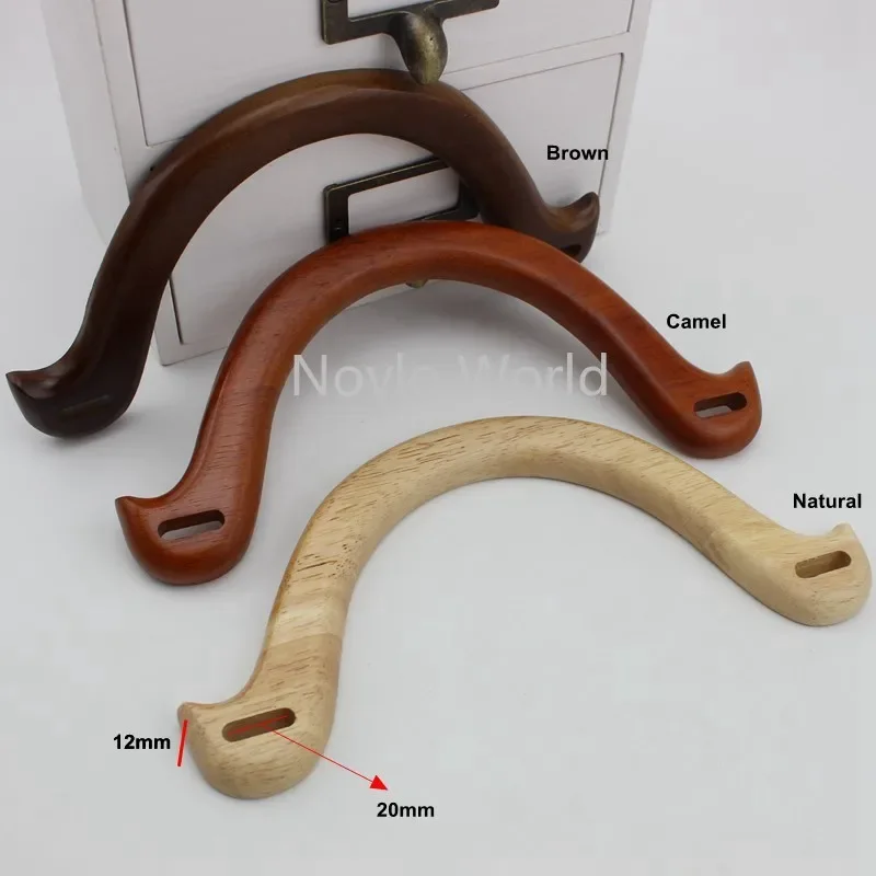 2-10-30pcs 4 colors customize own Wooden Purse Bag Handle Solid Wood handles for Repair Handmade bow and arrow bag Handle shape