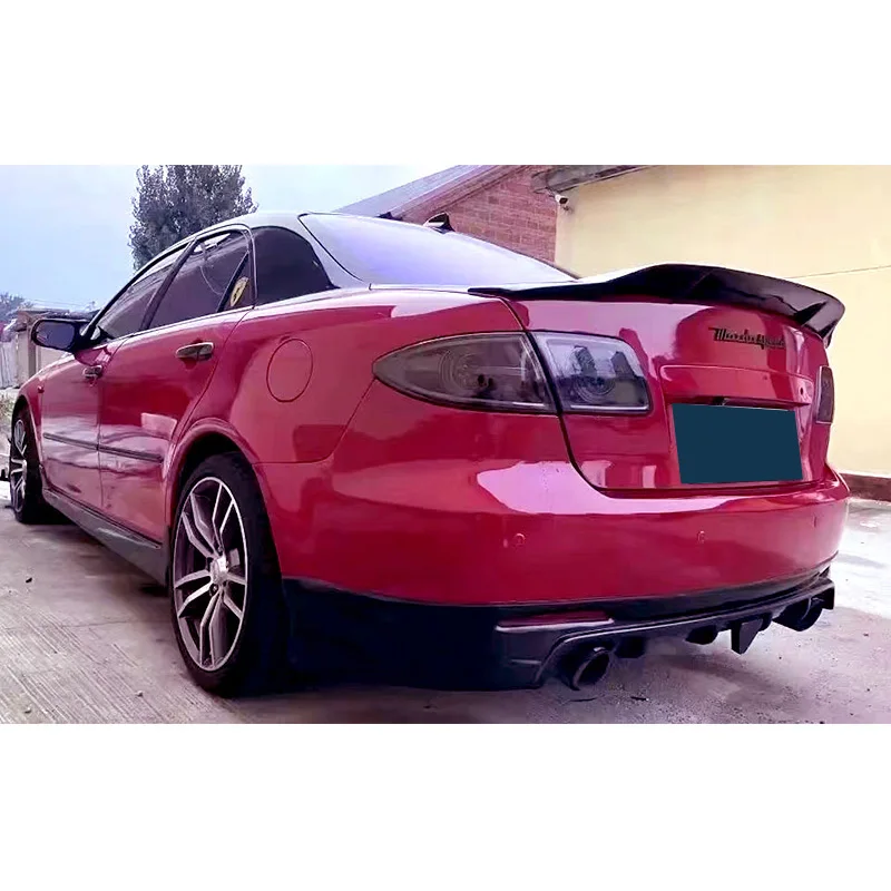 Glossy Black Spoiler for Mazda 6 2003-2012 Year First Generation Sedan Rear Trunk Wing Ducktail Lip