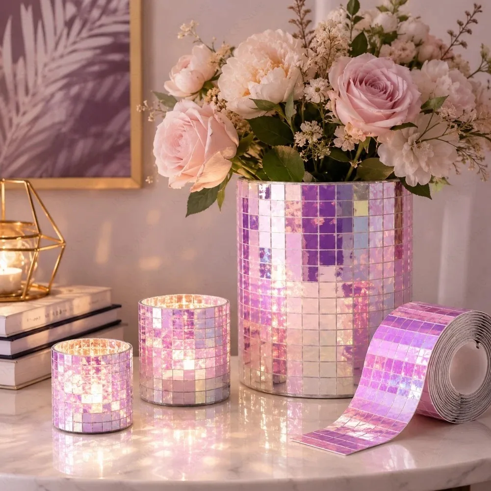Adesivos de Mosaico DIY para Espelho, Kit de Decoração de Parede de Vidro Autoadesivo para Festas, Artesanato, Decoração de Fundo 3D para Casa