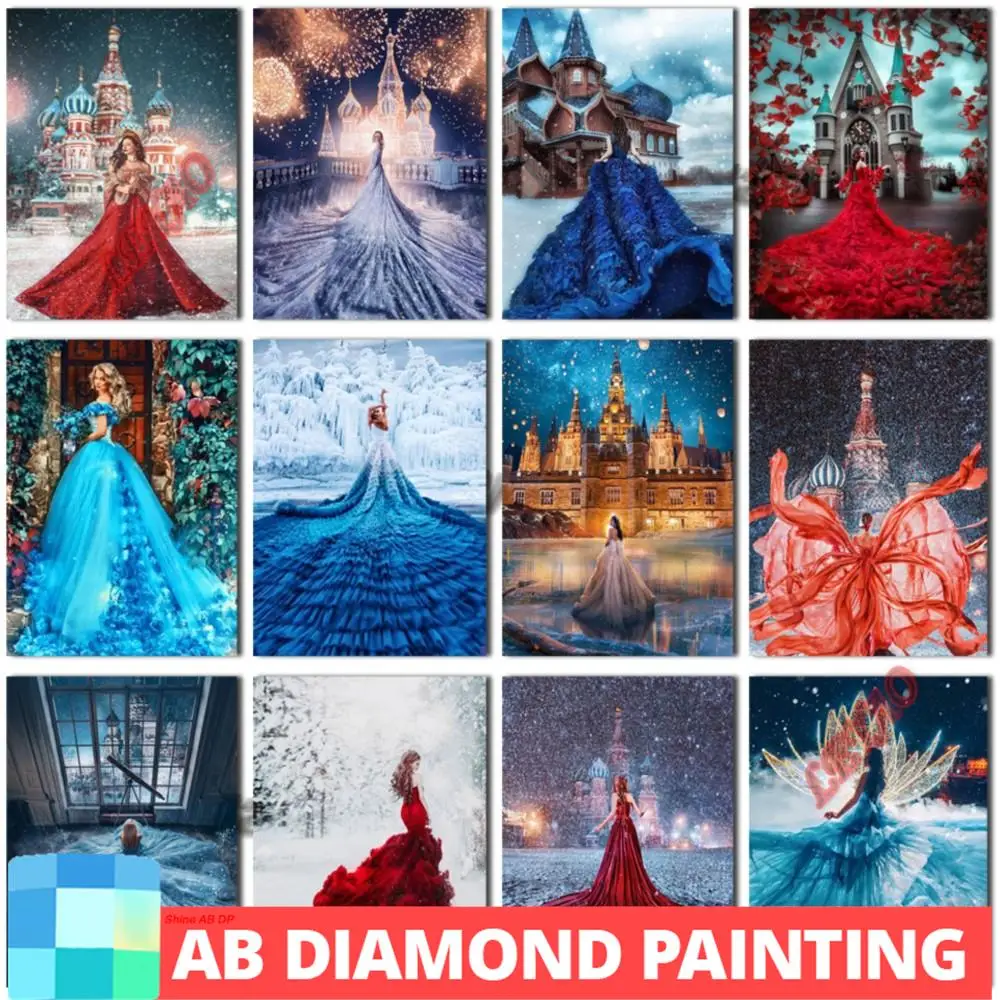 AB Beauty In The Russian Diamond Painting Church Bride 5D DIY Full Drill Fantasy Woman ricamo strass Picture Decor