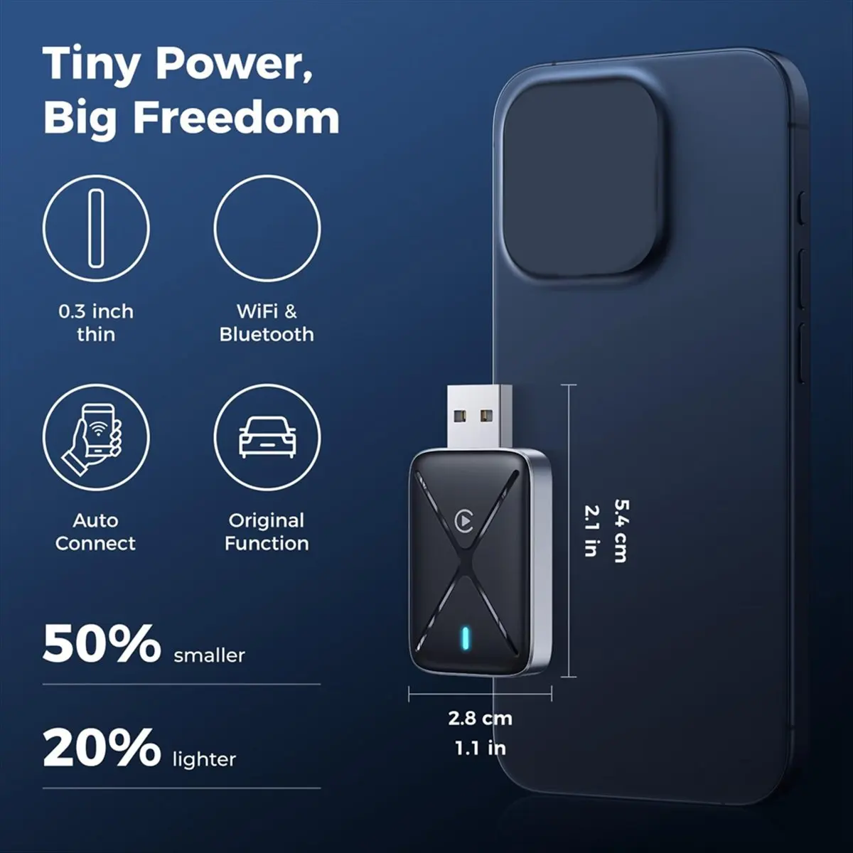 【~ New Y24A】Wireless CarPlay Adapter for IOS, CarPlay Dongle Adapter, Convert Wired to Wireless CarPlay Adapter