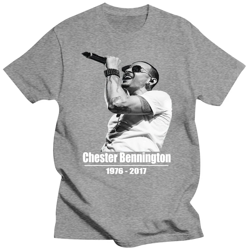 100%Cotton T-shirt men\'s short sleeved  Chester Bennington Tribute Custom Men Shirt Size T-shirt Summer Style Men T Shirt