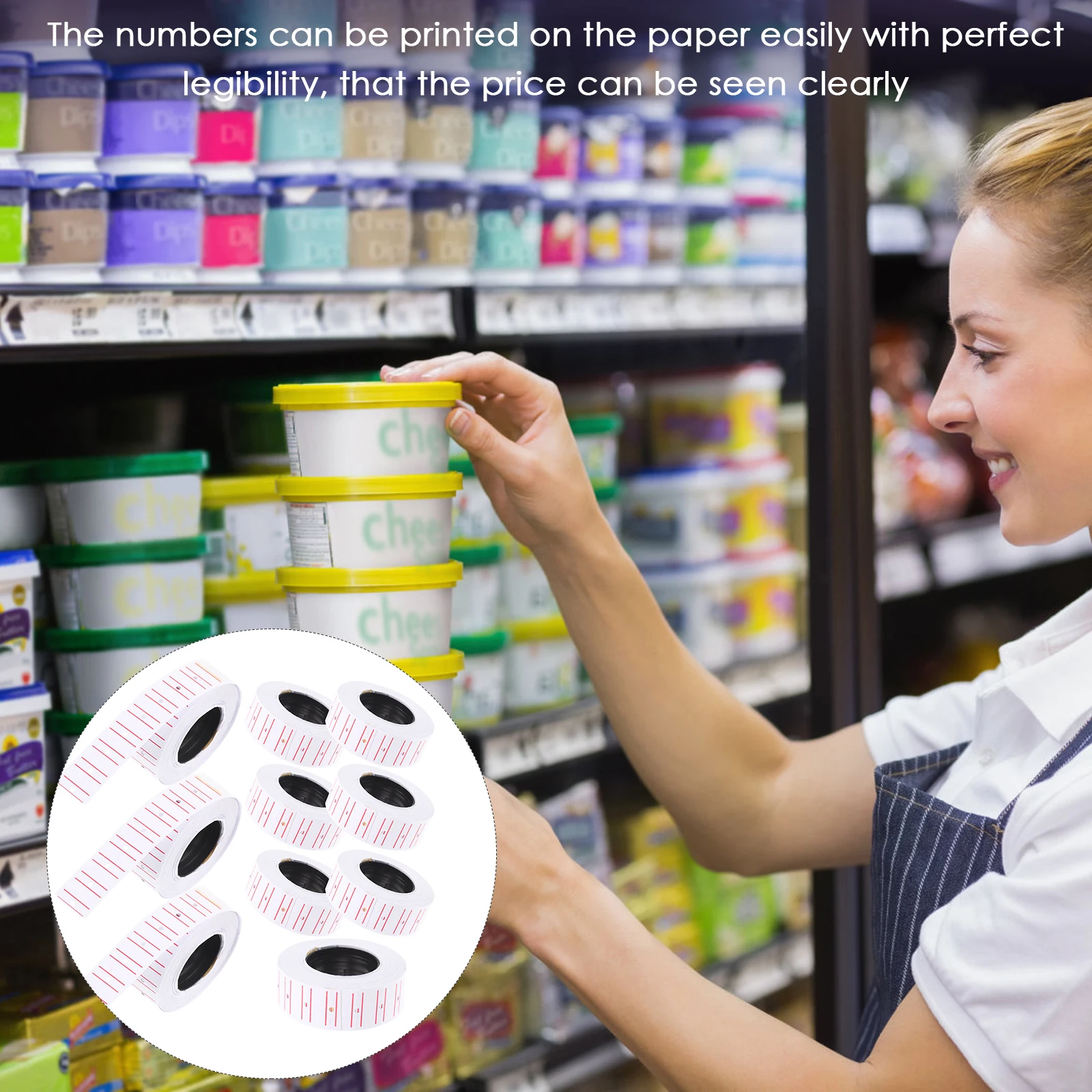 

Thermal Stickers Labels Round Product Tape Cost Marker Rectangle Shipping White Paper Safe Supermarket Food Store Price