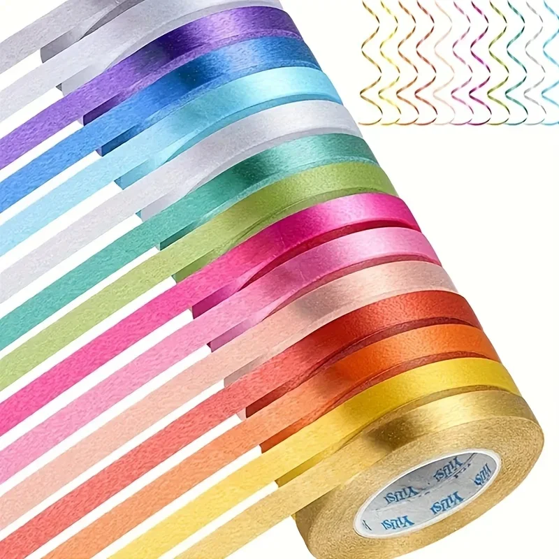 Mixed color ribbon sets, suitable for weddings, birthdays, anniversaries, graduations, craft work, gift packaging, balloon ties,