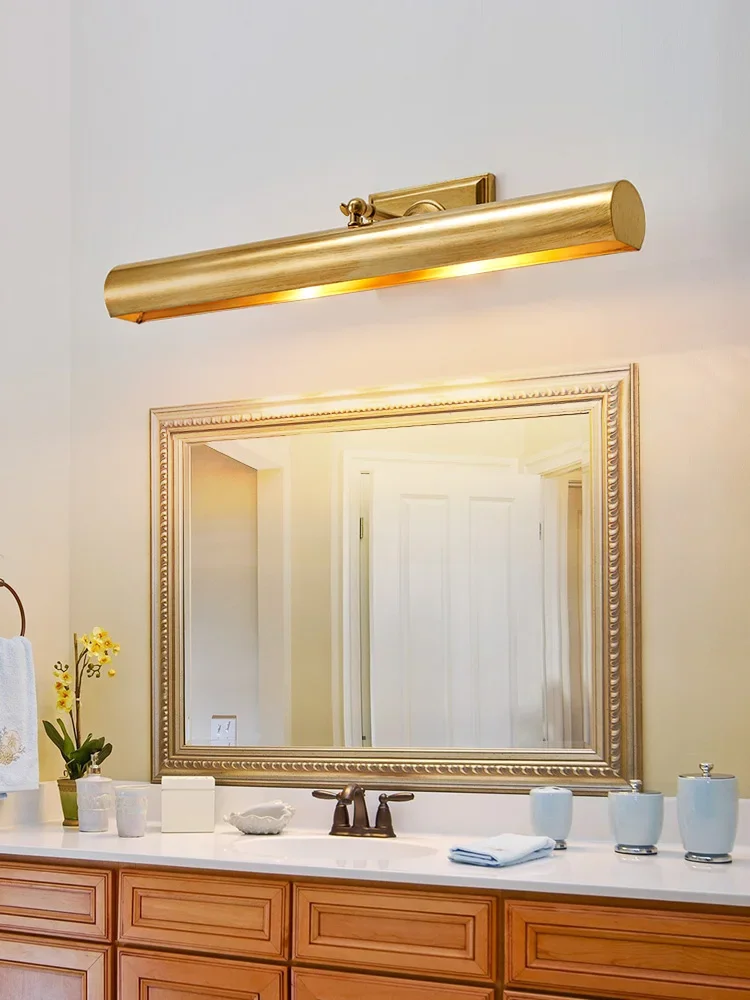 Bathroom toilet brass mirror front wall lamp