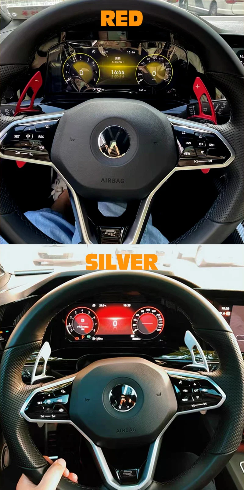 SK CUSTOM Aluminium-Schaltwippen-Verlängerung für VW Golf 8 MK8 GTI RLine Innenausstattung Tuning-Upgrade-Zubehör Verlustfreie Installation – Detail 5