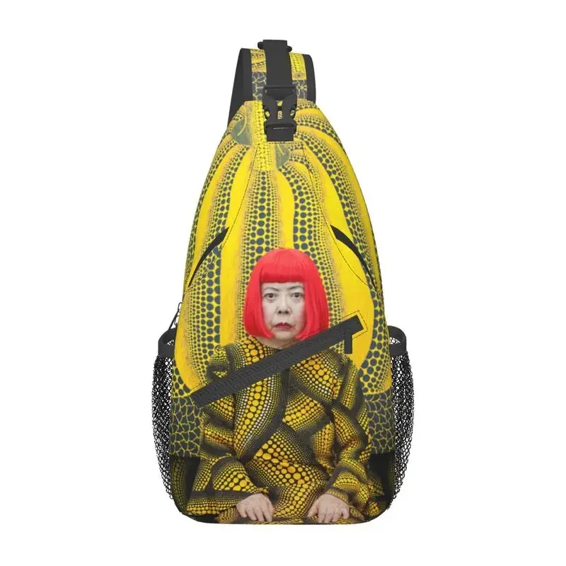 Yayoi Kusama Sling Chest Crossbody Bag Men Casual Pumkin Abstract Painting Shoulder Backpack for Hiking Chest Bag