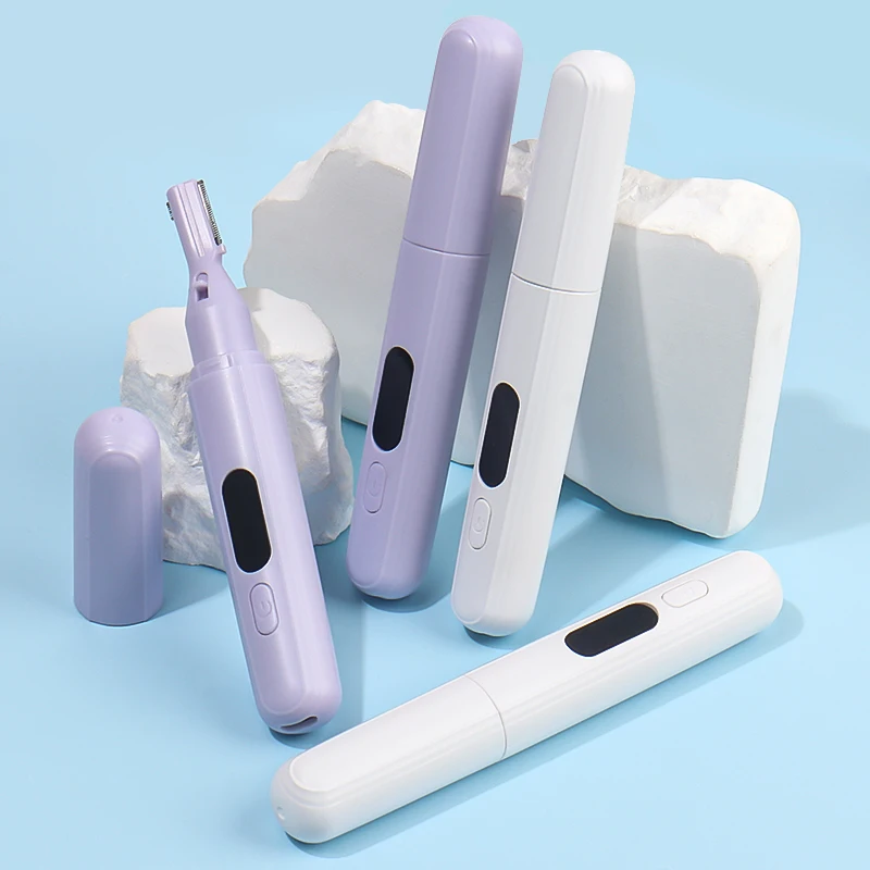 เครื่องเล็มขนคิ้วไฟฟ้า 1 ชิ้น เครื่องกำจัดขนบนใบหน้า ขนาดเล็ก พกพาสะดวก สำหรับผู้หญิง เครื่องโกนขนตามร่างกาย คอ ริมฝีปาก แขน และขา ใบมีดโกนกำจัดขน