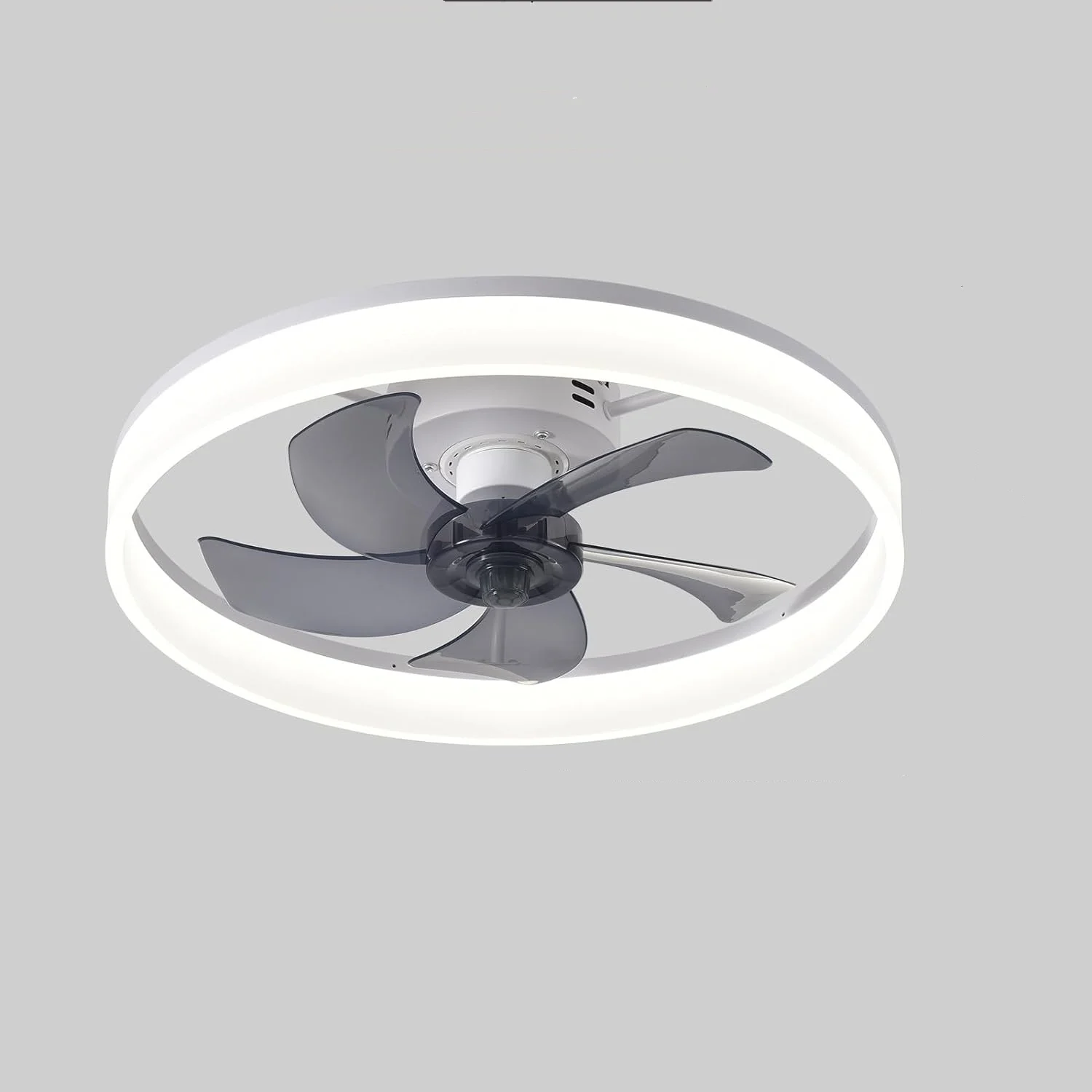 Jelena ronde plafondventilator met lage vloer en verlichting Moderne 50 cm LED-plafondlampventilator Afstandsbediening Keukens Slaapkamerdecoratie