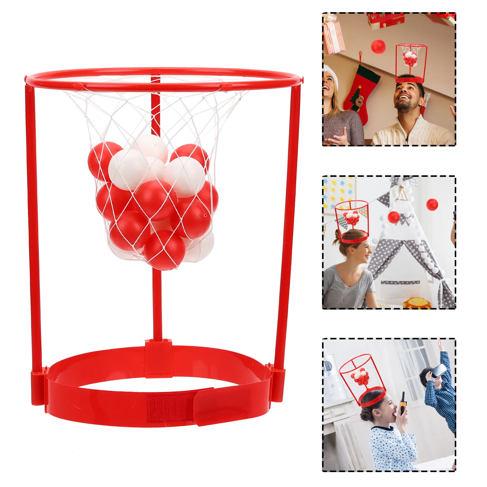 Overhead Basketball Shooting Toy Indoor And Outdoor Headband Hoop Balls Throwing Toy Multi Person Interactive Game Children Gift