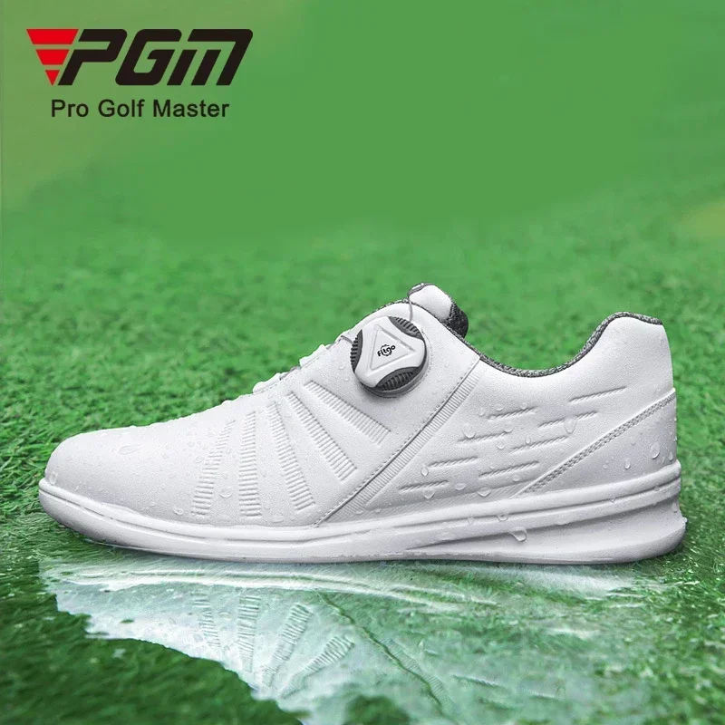 PGM Waterproof Golf Shoes Womens Shoes Lightweight Knob Buckle Shoelace Sneakers Ladies Breathable Non-Slip Trainers Shoes XZ179