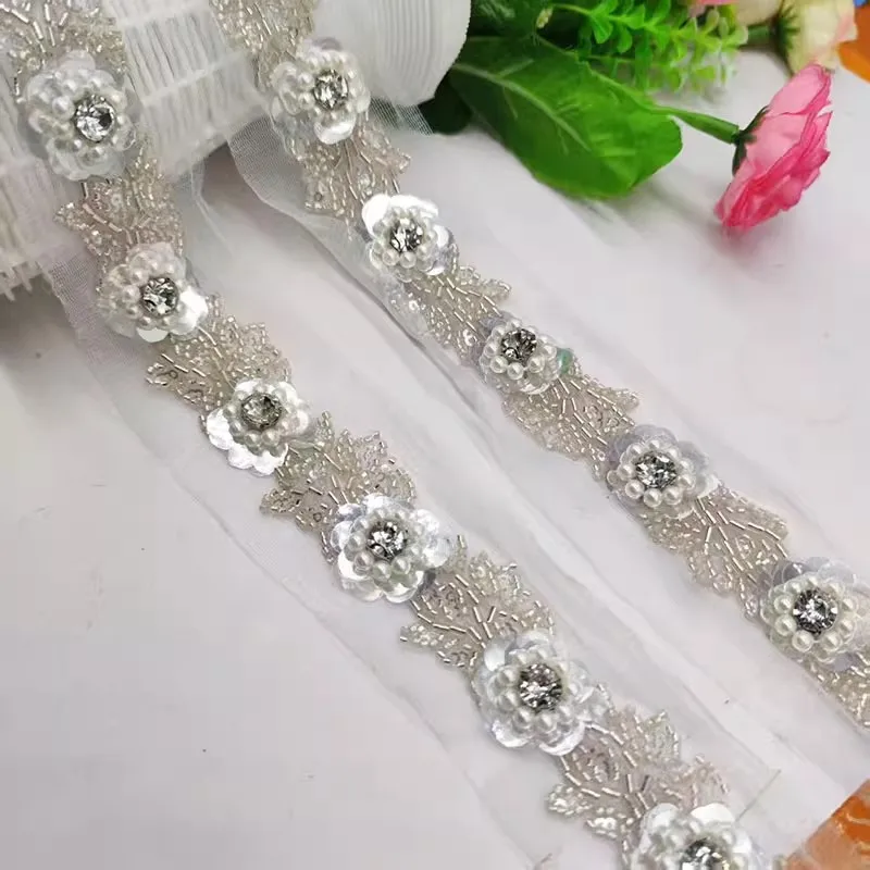 

1yard encajes decorativos Роскошная кружевная отделка из бисера, аксессуары для одежды «сделай сам», зимние ботинки, пальто, воротники, аксессуары из кружева
