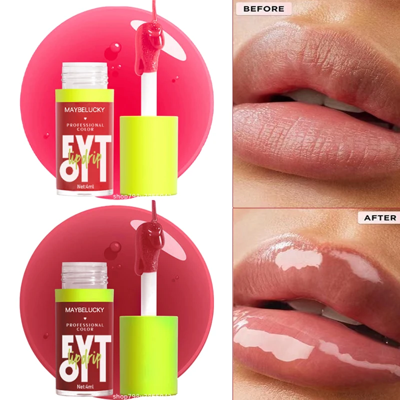 Glass Crystal Lip Gloss Jelly Clear Moisturizing Lip Oil Lasting No Sticky Plumping Care Liquid Lipstick Korean Makeup Cosmetics