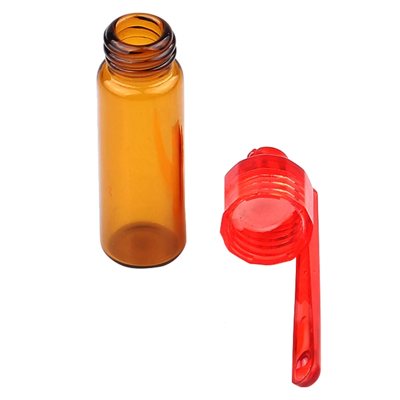 Portable Pill Storage Glass Round Bottle Sealed Waterproof Pill Case Random Color