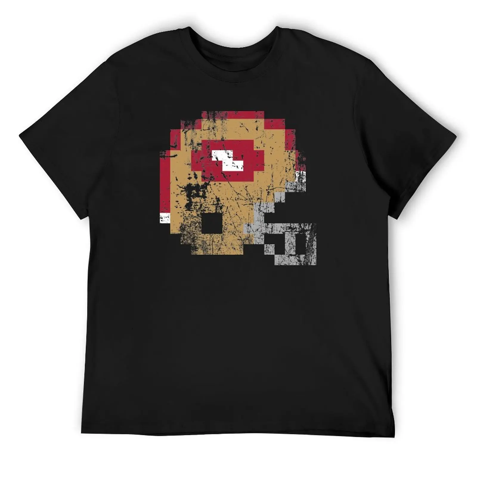 

SF Distressed Football Helmet T-Shirt Clothing summer top boys whites street wear tshirts for men