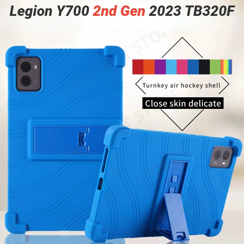 4 Cornors Thicken Silicon Cover with Kickstand For Lenovo Legion Y700 2nd Gen 2023 Case TB320F 8.8